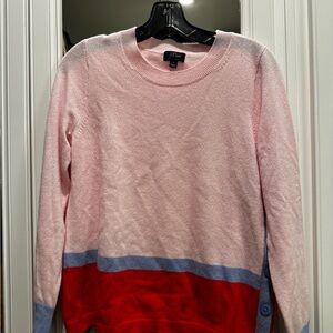 J.Crew 100% Cashmere Colorblock Sweater with Side Buttons – Size S